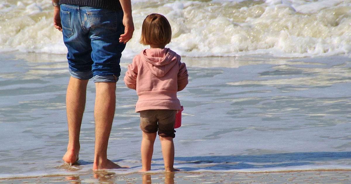 Father and Daughter in Ocean
