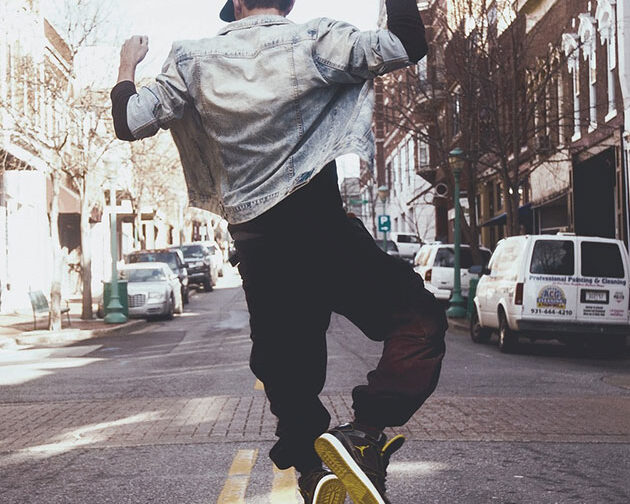 Man dancing in street