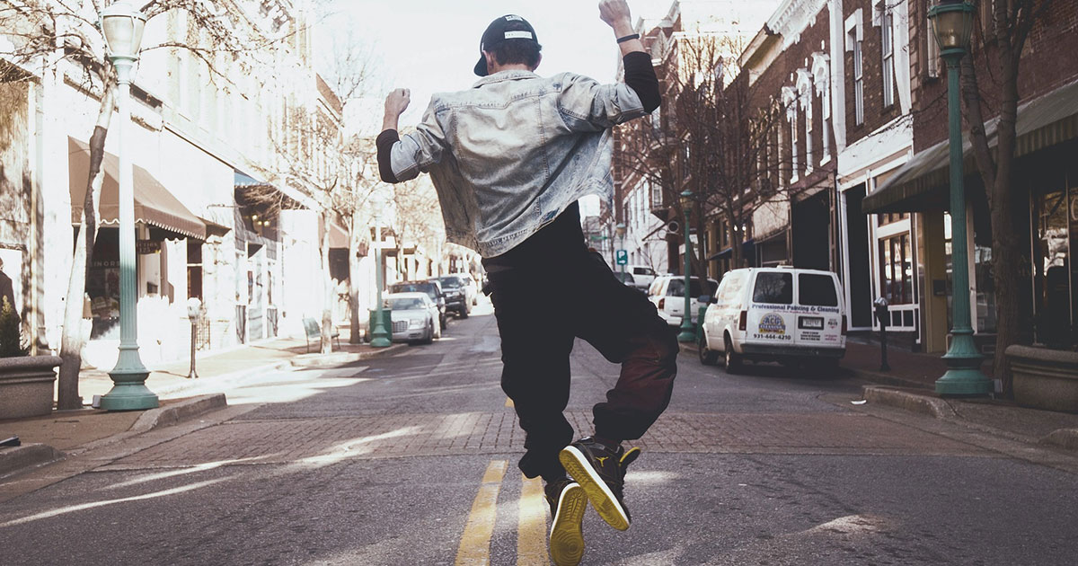 Man dancing in street